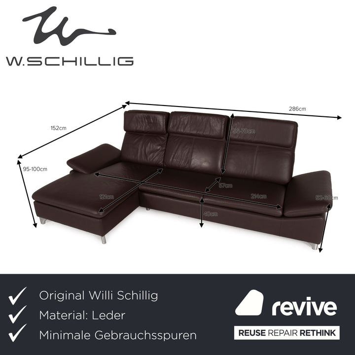 Willi Schillig Leder Sofa Braun Ecksofa Dunkelbraun