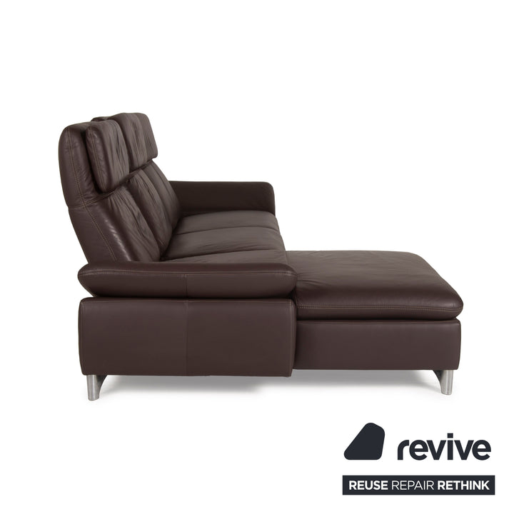 Willi Schillig Leder Sofa Braun Ecksofa Dunkelbraun