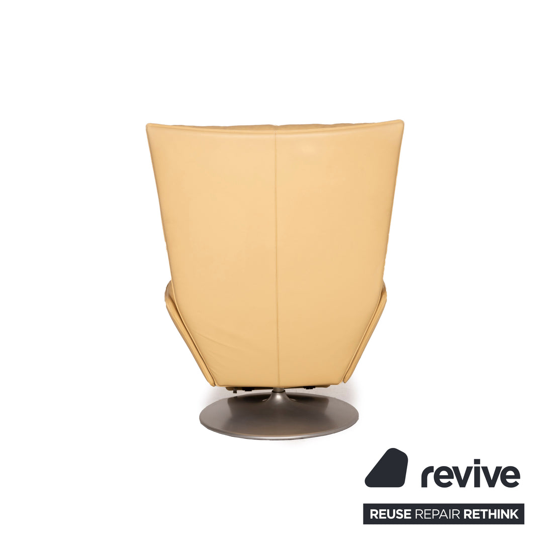 WK Wohnen leather armchair yellow relaxation function