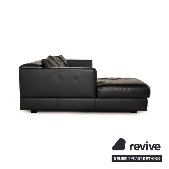 WK Wohnen leather sofa black corner sofa couch