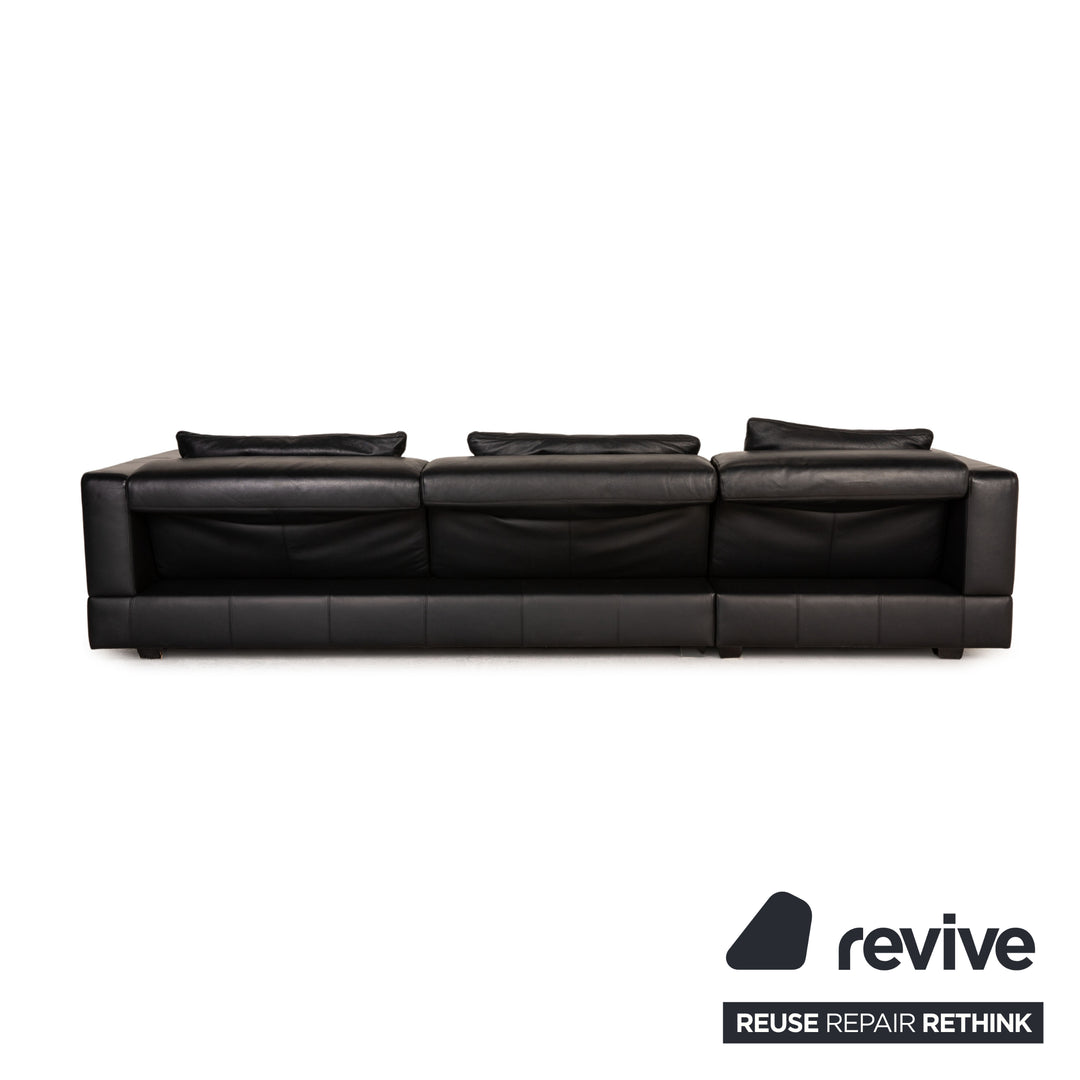 WK Wohnen leather sofa black corner sofa couch