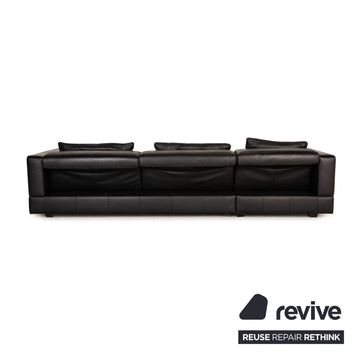 WK Wohnen leather sofa black corner sofa couch