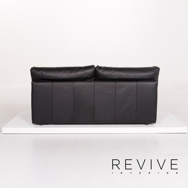WK Wohnen leather sofa black two-seater couch #12290