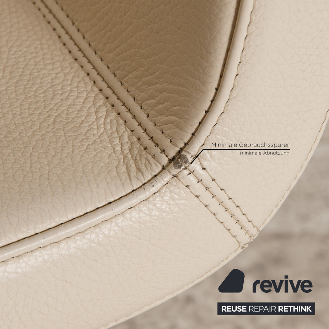 WK Wohnen chaise en cuir crème fonction de chaise pivotante