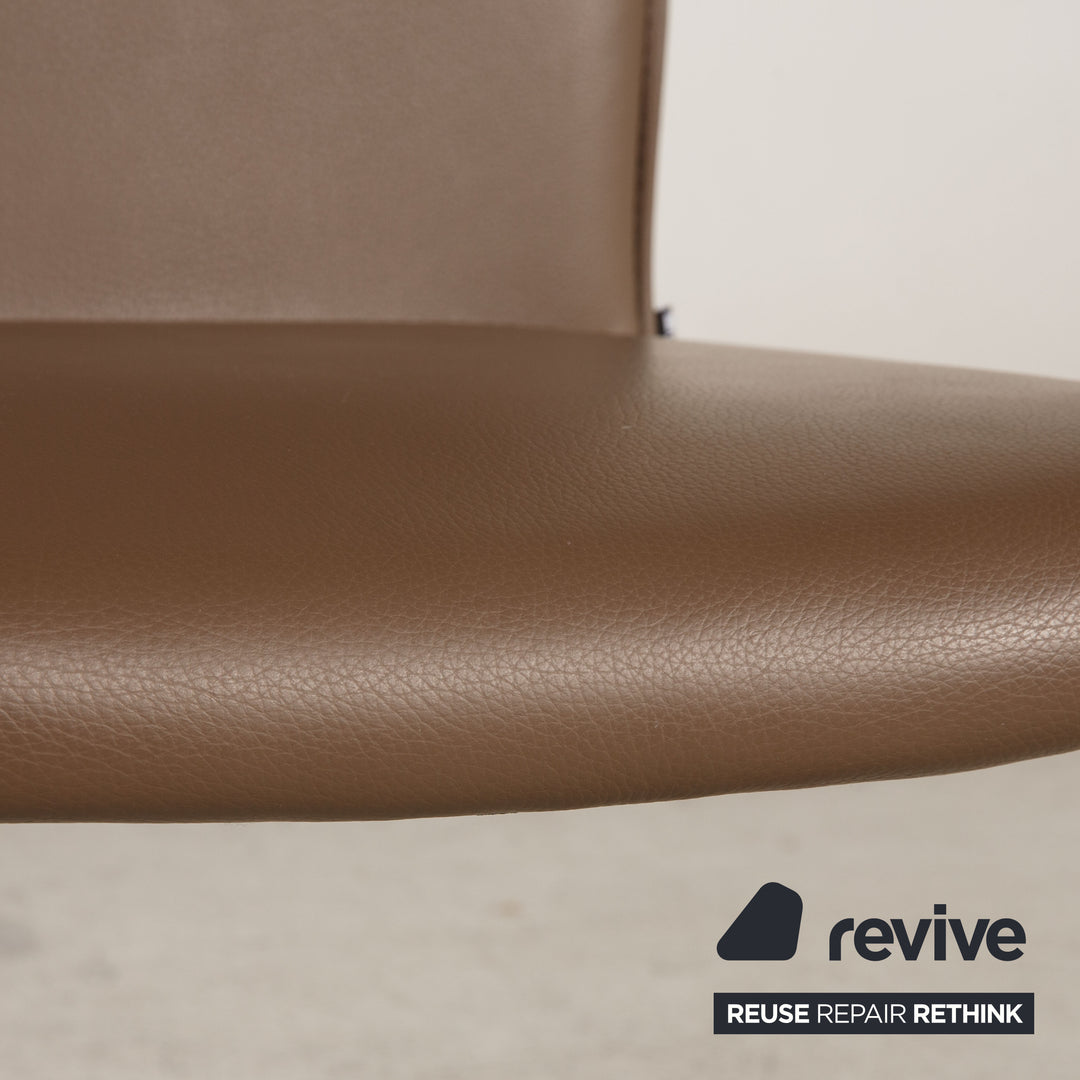 Wk Wohnen leather chair dark brown cantilever