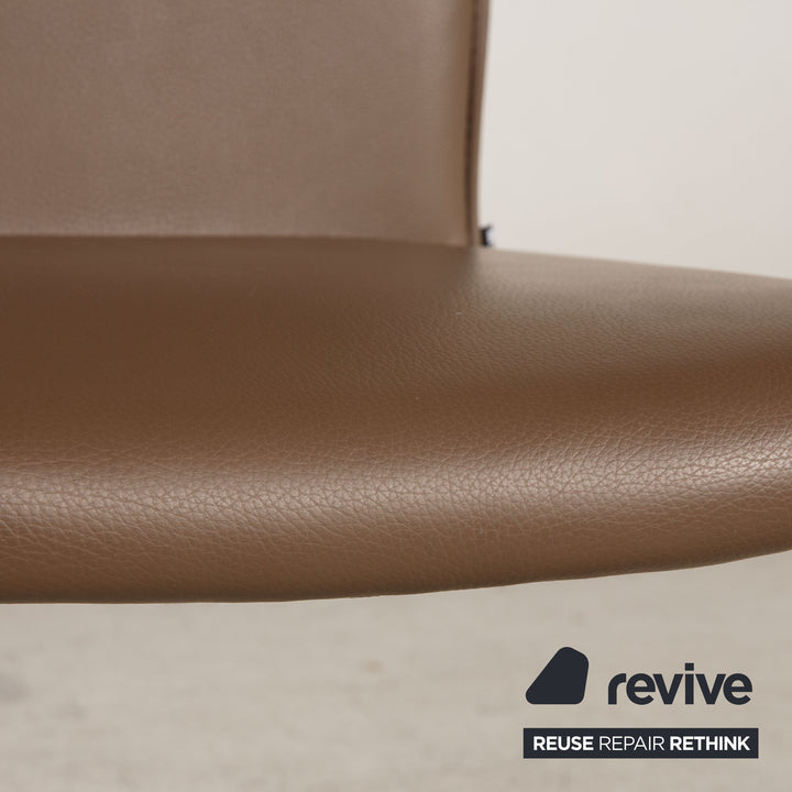Wk Wohnen leather chair dark brown cantilever