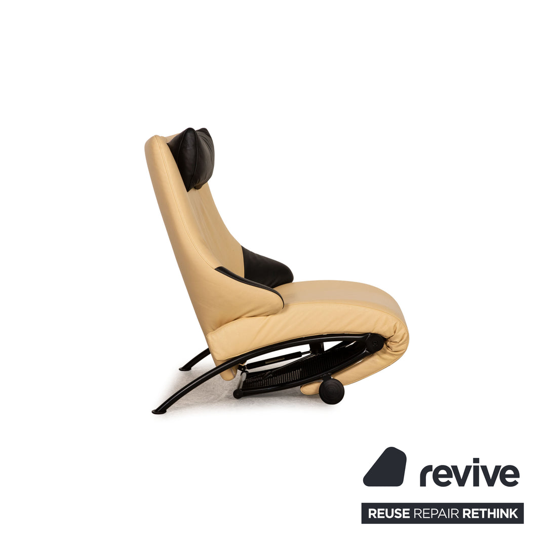 WK Wohnen Solo 699 fauteuil en cuir crème fonction chaise longue fonction relaxation
