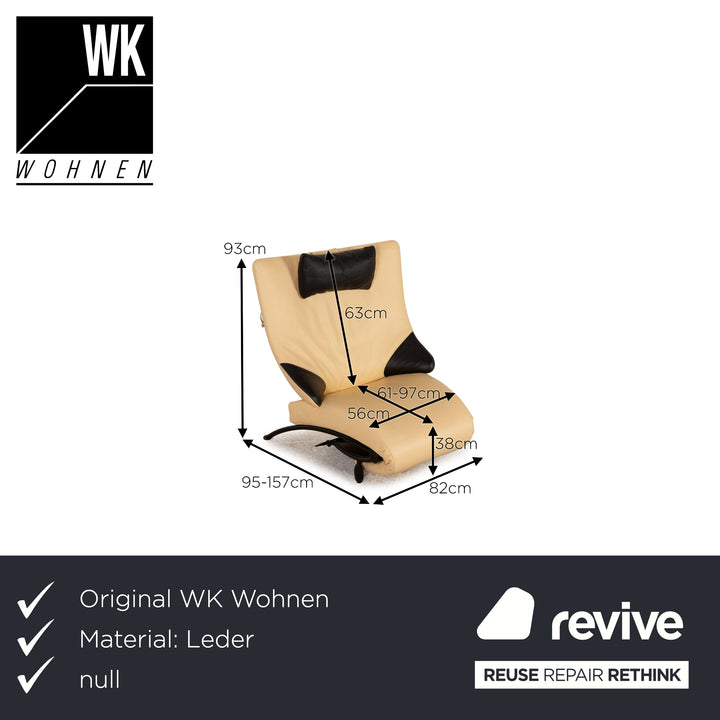 WK Wohnen Solo 699 fauteuil en cuir crème fonction chaise longue fonction relaxation
