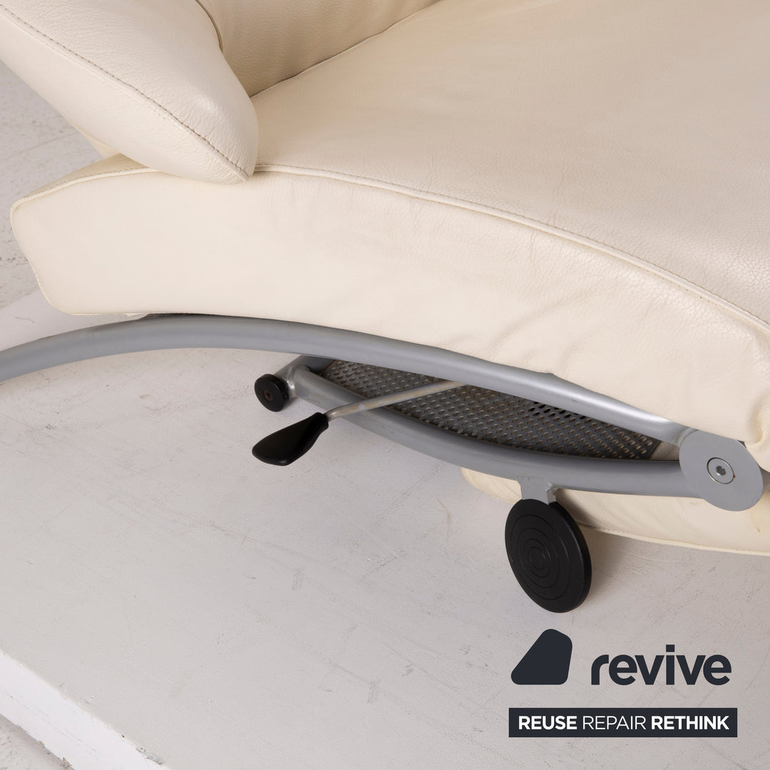 WK Wohnen Solo 699 fauteuil en cuir crème chaise longue fonction relaxation #15446