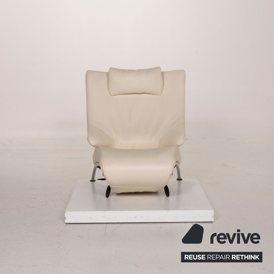 WK Wohnen Solo 699 fauteuil en cuir crème chaise longue fonction relaxation #15446