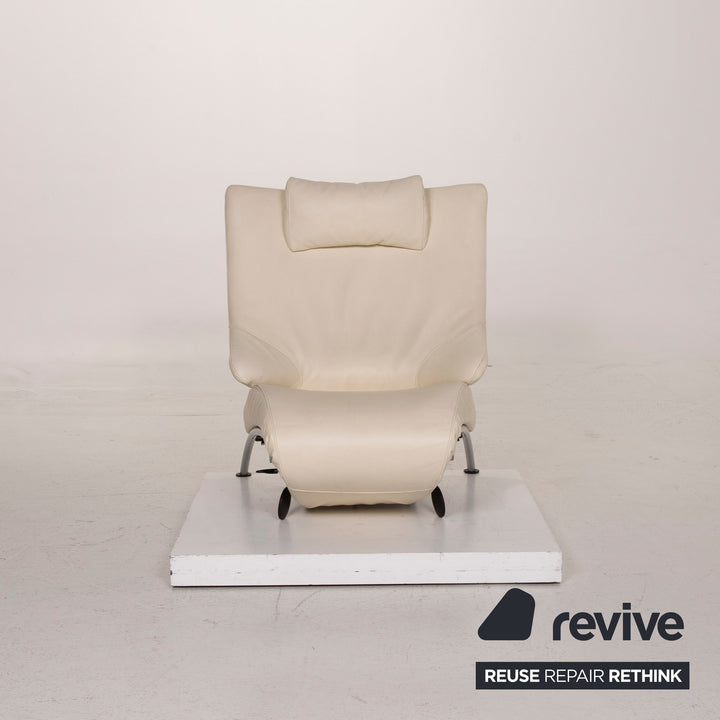 WK Wohnen Solo 699 fauteuil en cuir crème chaise longue fonction relaxation #15446