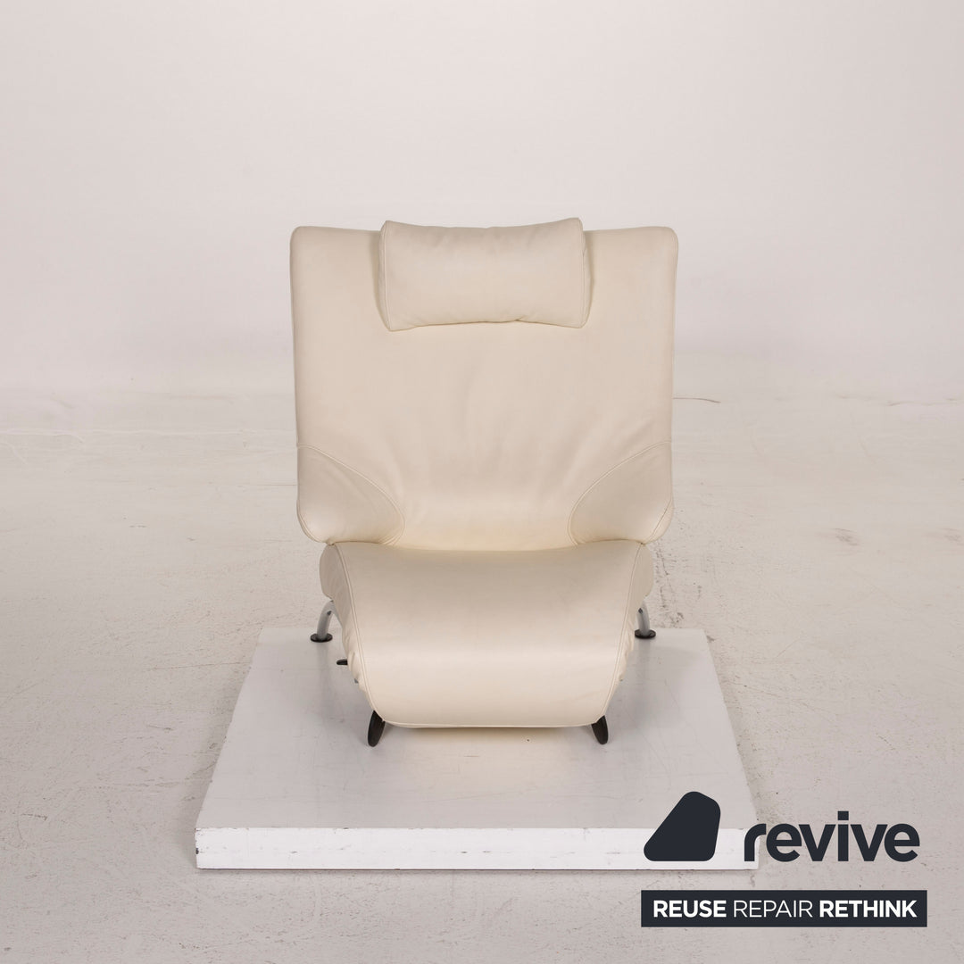 WK Wohnen Solo 699 fauteuil en cuir crème chaise longue fonction relaxation #15446