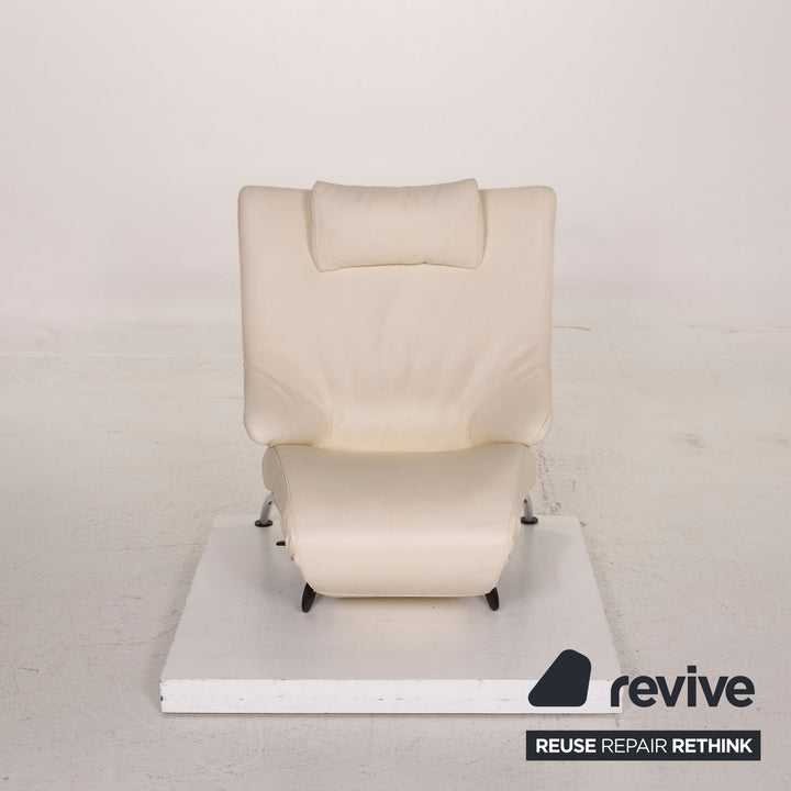 WK Wohnen Solo 699 fauteuil en cuir crème chaise longue fonction relaxation #15446