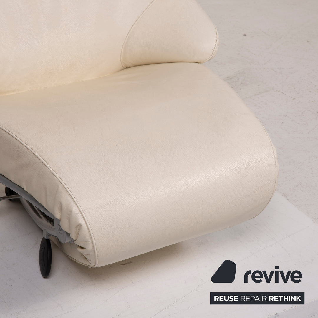 WK Wohnen Solo 699 fauteuil en cuir crème chaise longue fonction relaxation #15446