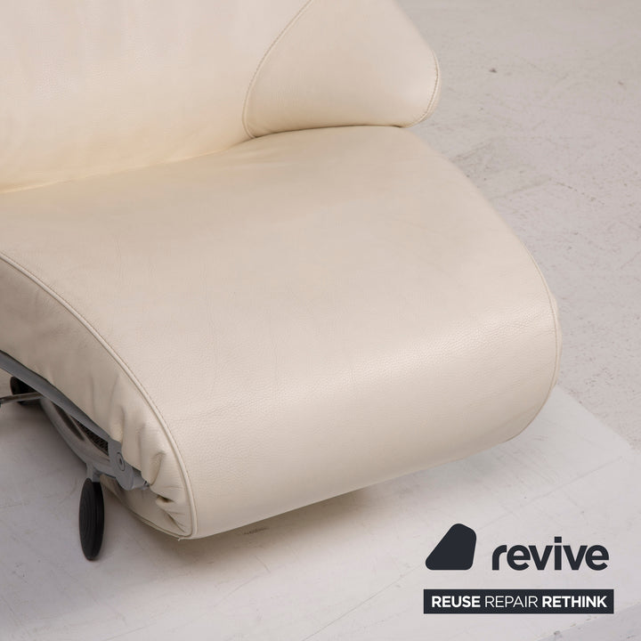 WK Wohnen Solo 699 fauteuil en cuir crème chaise longue fonction relaxation #15446
