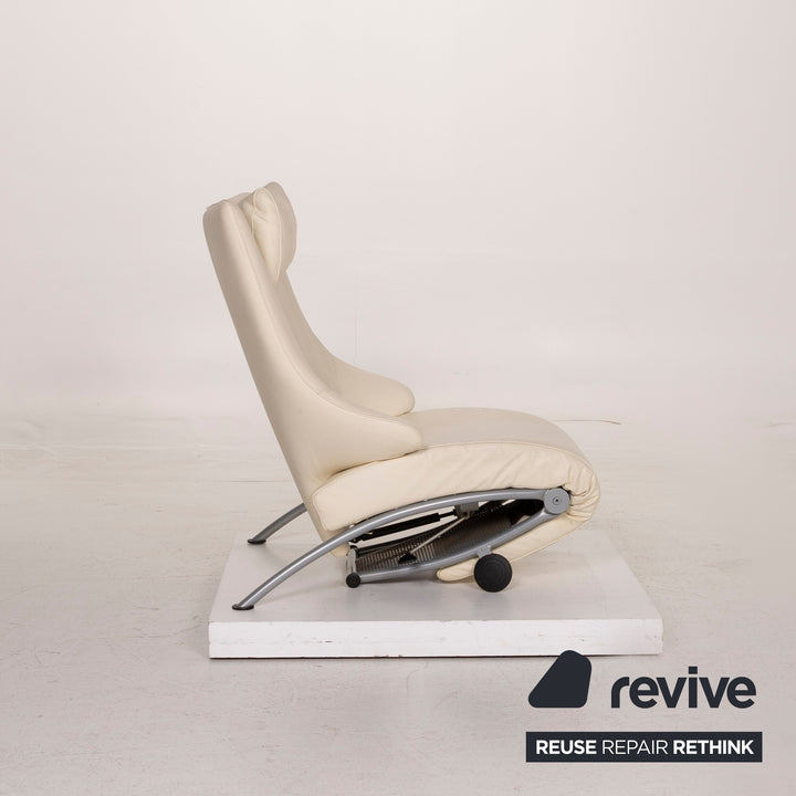 WK Wohnen Solo 699 fauteuil en cuir crème chaise longue fonction relaxation #15446