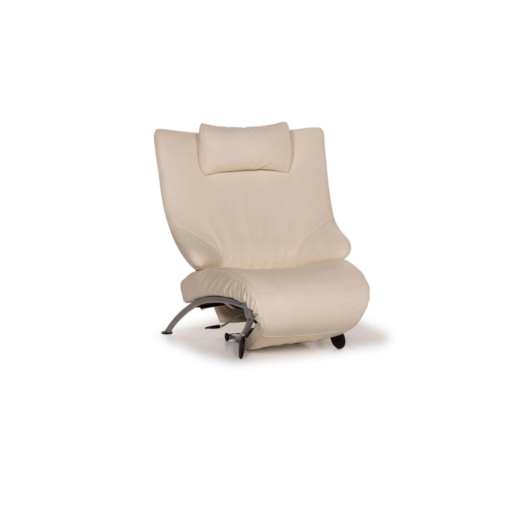 WK Wohnen Solo 699 fauteuil en cuir crème chaise longue fonction relaxation #15446