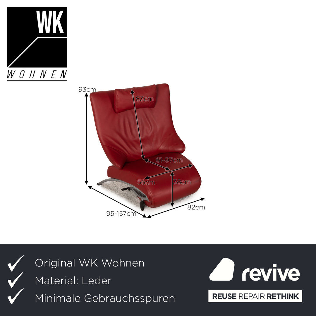 WK Wohnen Solo 699 Leather Armchair Red Function