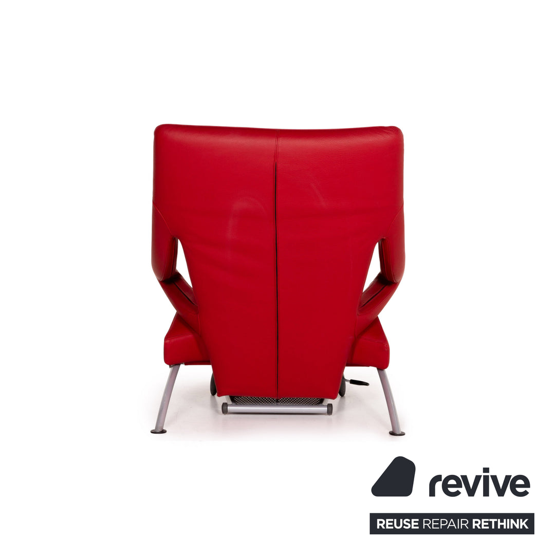 WK Wohnen Solo 699 Fauteuil en Cuir Rouge Chaise Longue Fonction Relax