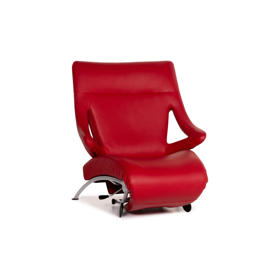 WK Wohnen Solo 699 Fauteuil en Cuir Rouge Chaise Longue Fonction Relax