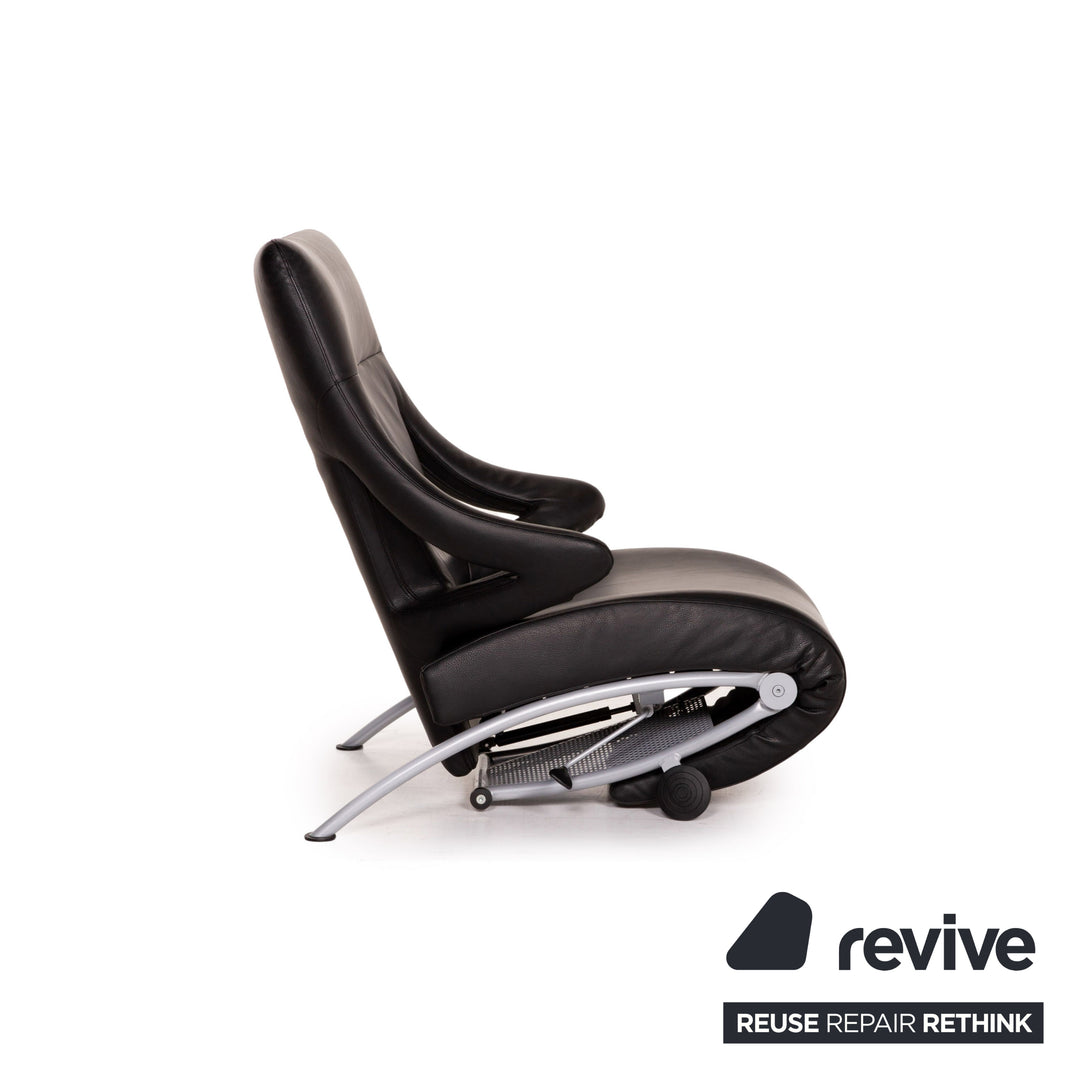 WK Wohnen Solo 699 Leather Armchair Black Function Recliner Relaxation function