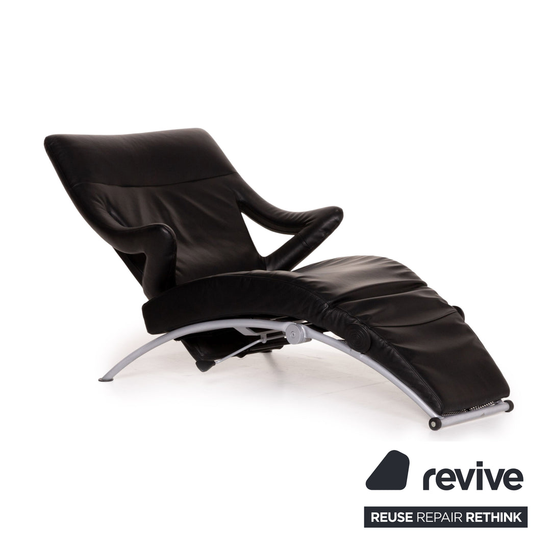 WK Wohnen Solo 699 Leather Armchair Black Function Recliner Relaxation function