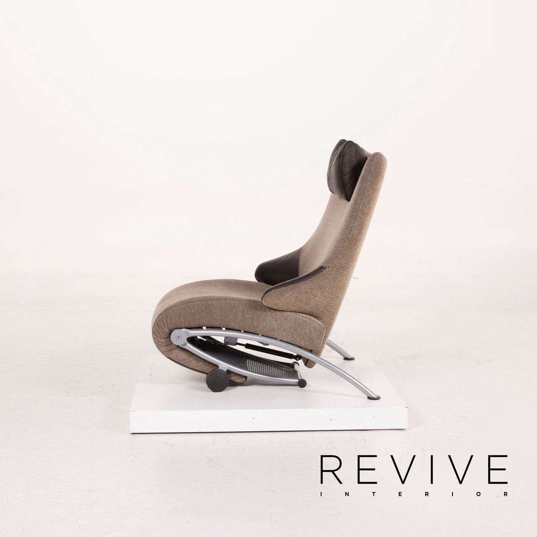 WK Wohnen Solo 699 fauteuil en tissu marron chaise longue fonction relaxation #14886