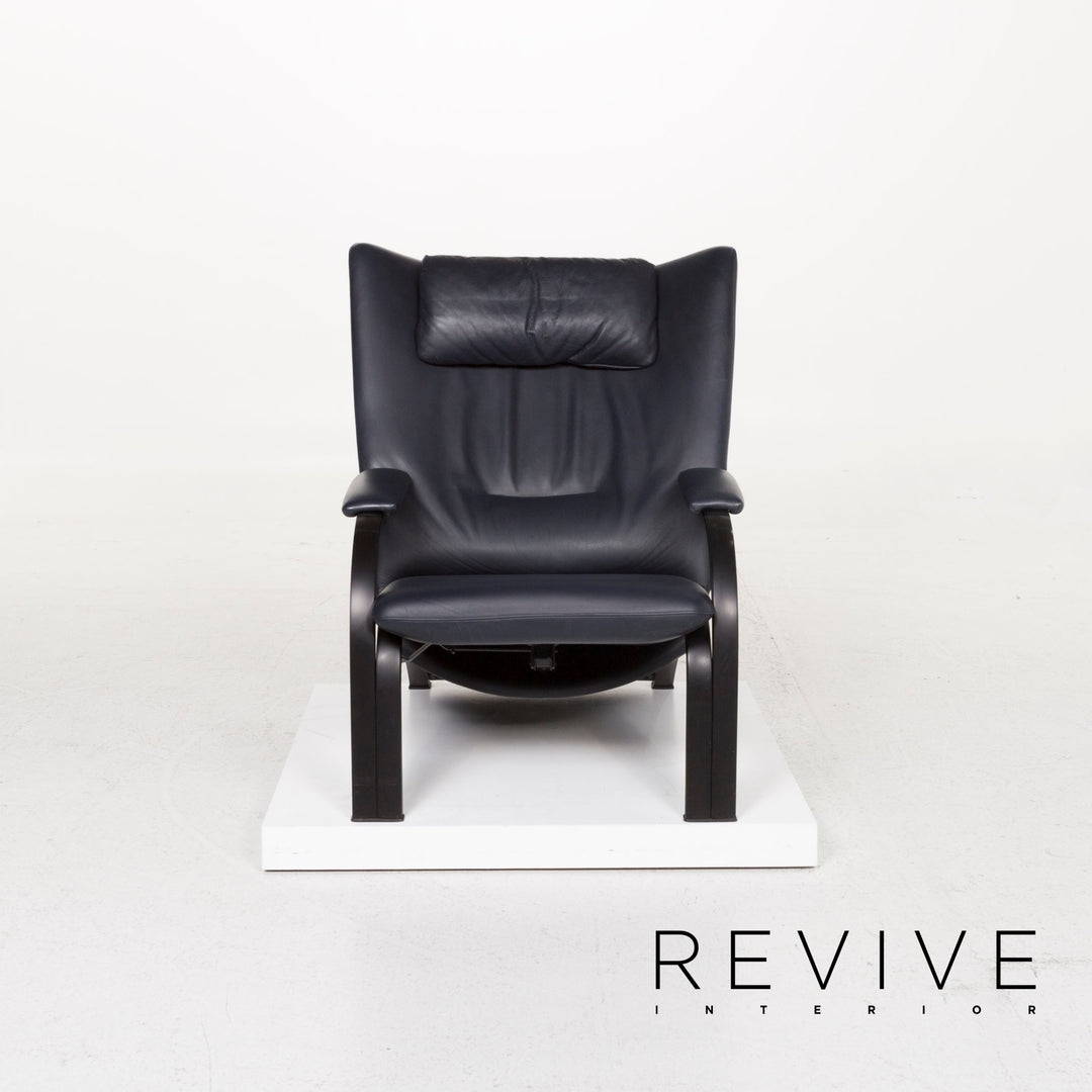 WK Wohnen Spot 698 par Prof. Stefan Holy Fauteuil en cuir bleu #13202