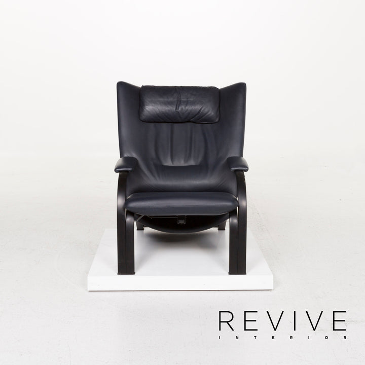WK Wohnen Spot 698 par Prof. Stefan Holy Fauteuil en cuir bleu #13202