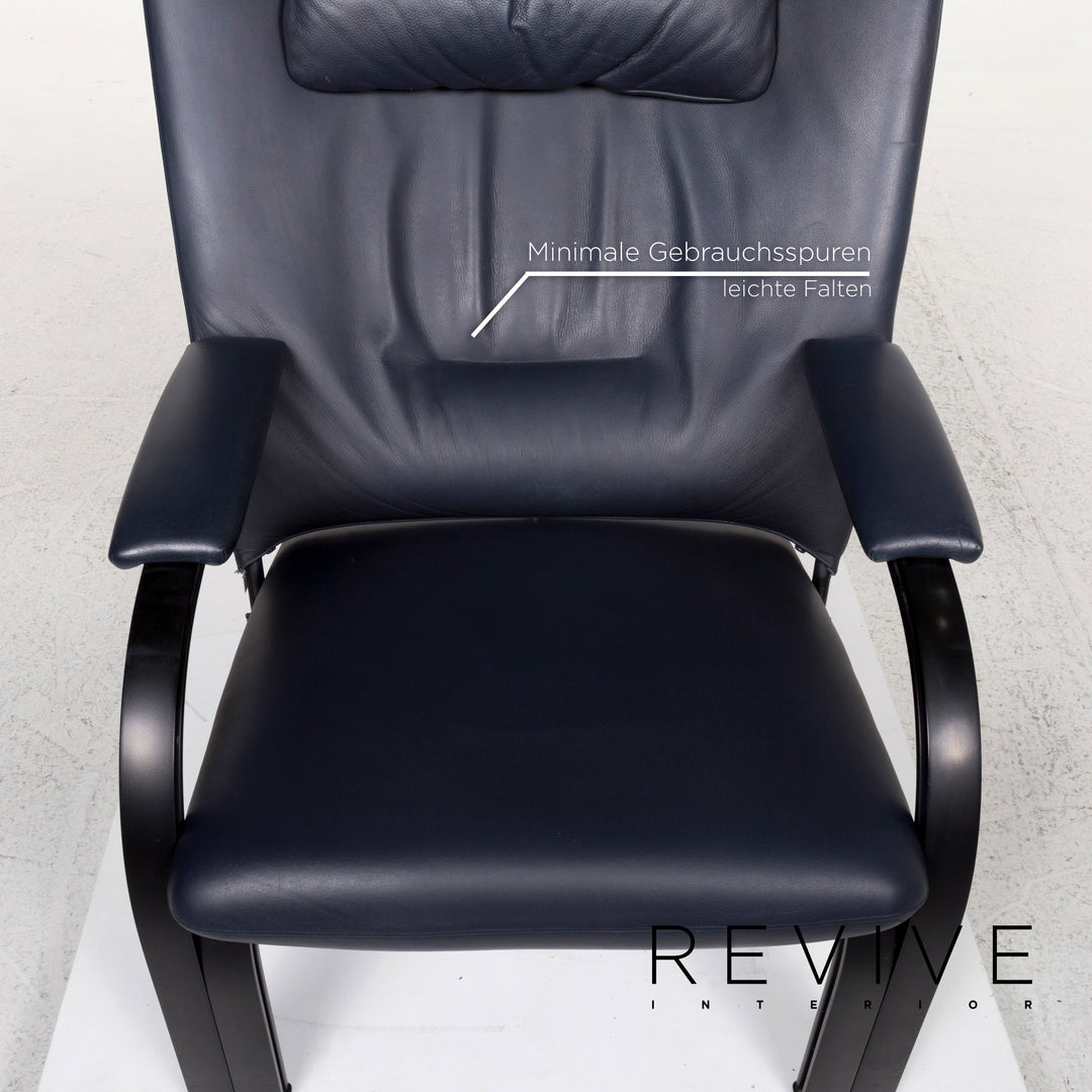 WK Wohnen Spot 698 par Prof. Stefan Holy Fauteuil en cuir bleu #13202