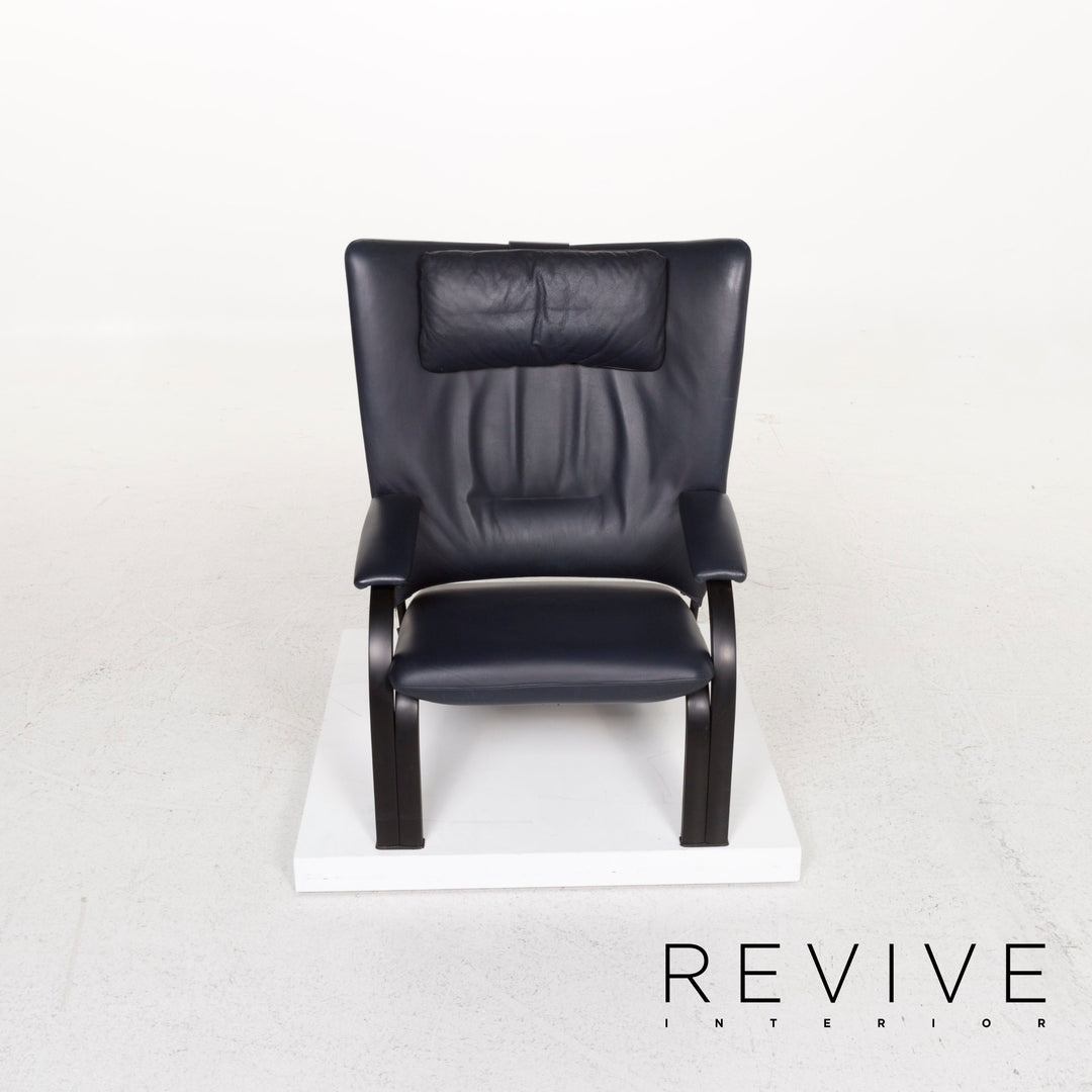 WK Wohnen Spot 698 par Prof. Stefan Holy Fauteuil en cuir bleu #13202