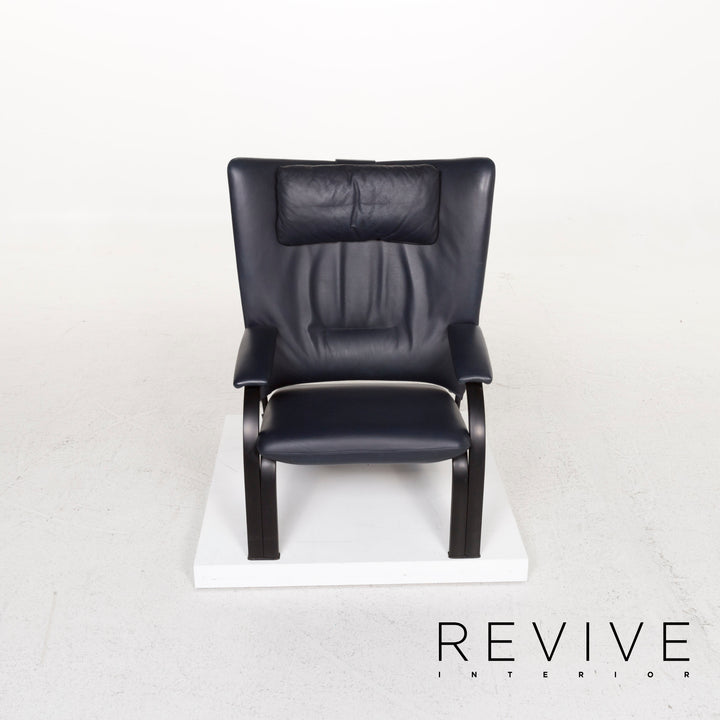 WK Wohnen Spot 698 par Prof. Stefan Holy Fauteuil en cuir bleu #13202