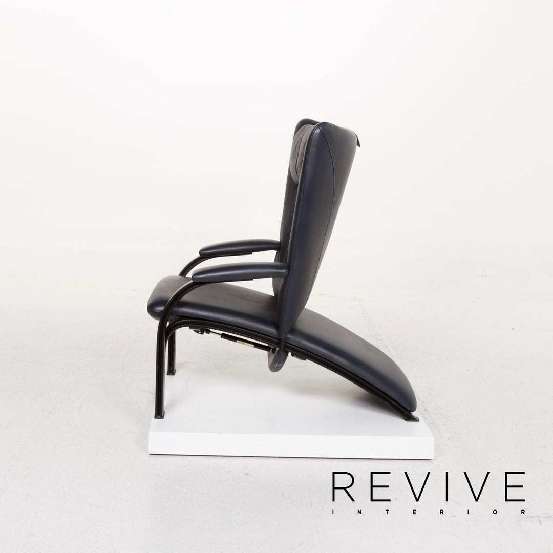 WK Wohnen Spot 698 par Prof. Stefan Holy Fauteuil en cuir bleu #13202