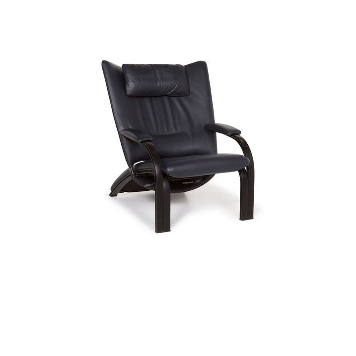 WK Wohnen Spot 698 par Prof. Stefan Holy Fauteuil en cuir bleu #13202