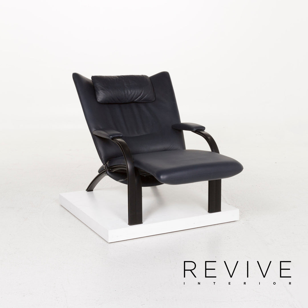 WK Wohnen Spot 698 par Prof. Stefan Holy Fauteuil en cuir bleu #13202