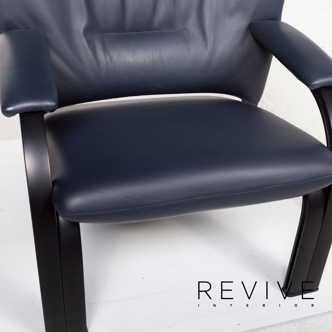 WK Wohnen Spot 698 par Prof. Stefan Holy Fauteuil en cuir bleu #13202