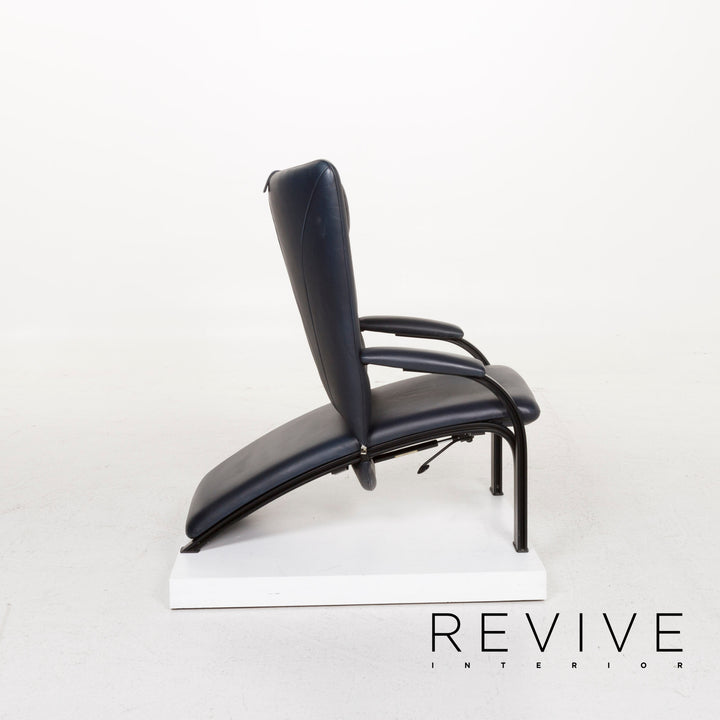 WK Wohnen Spot 698 par Prof. Stefan Holy Fauteuil en cuir bleu #13202