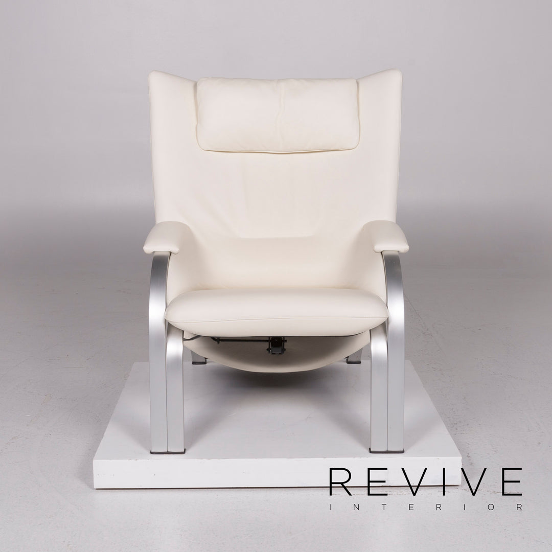 WK Wohnen Spot 698 leather armchair by Prof. Stefan Heiliger Cream lounger #11252