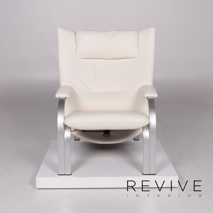 WK Wohnen Spot 698 leather armchair by Prof. Stefan Heiliger Cream lounger #11252