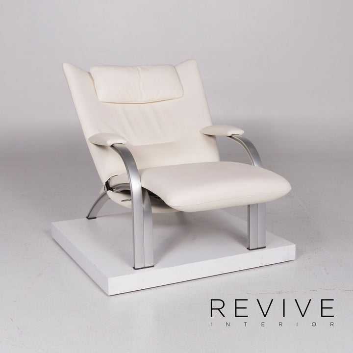 WK Wohnen Spot 698 leather armchair by Prof. Stefan Heiliger Cream lounger #11252