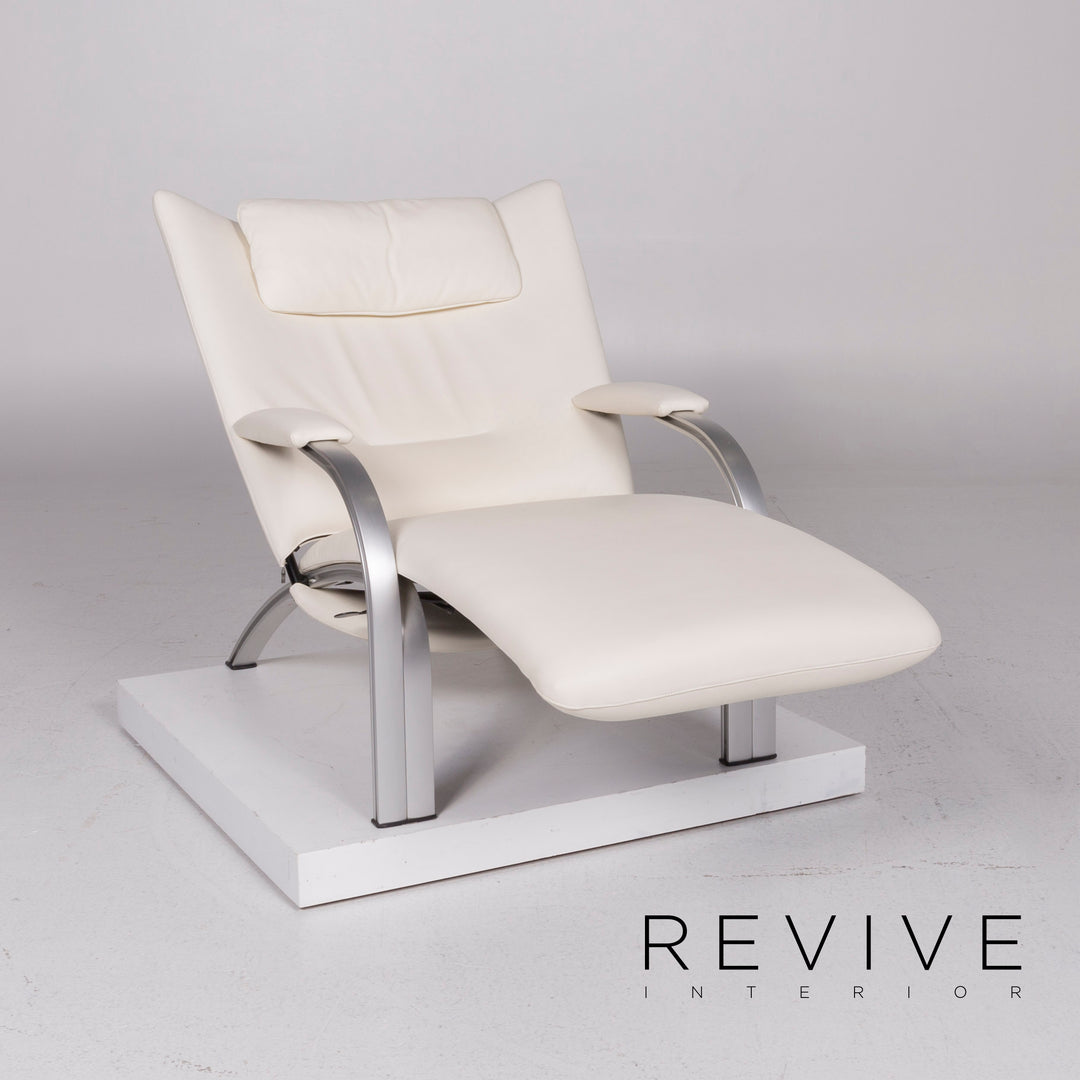 WK Wohnen Spot 698 leather armchair by Prof. Stefan Heiliger Cream lounger #11252