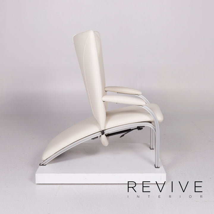 WK Wohnen Spot 698 leather armchair by Prof. Stefan Heiliger Cream lounger #11252