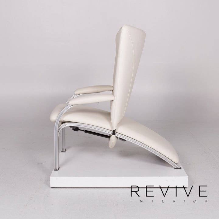 WK Wohnen Spot 698 leather armchair by Prof. Stefan Heiliger Cream lounger #11252