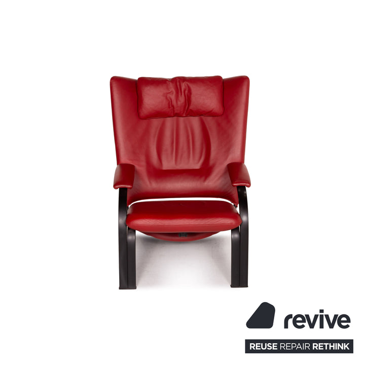 WK Wohnen Spot 698 Fauteuil en cuir Rouge Fonction de relaxation Fauteuil de relaxation