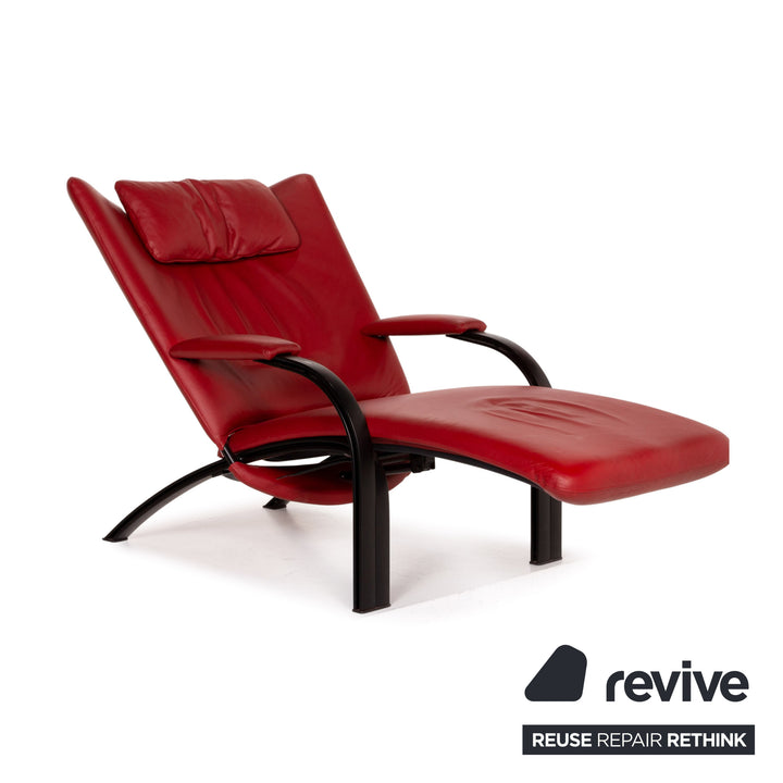 WK Wohnen Spot 698 Fauteuil en cuir Rouge Fonction de relaxation Fauteuil de relaxation
