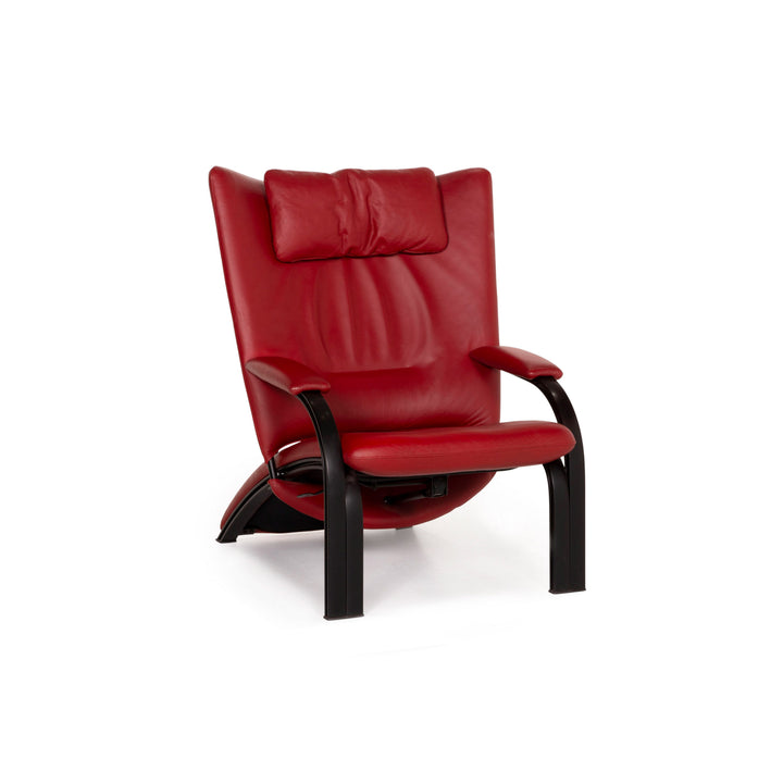 WK Wohnen Spot 698 Fauteuil en cuir Rouge Fonction de relaxation Fauteuil de relaxation