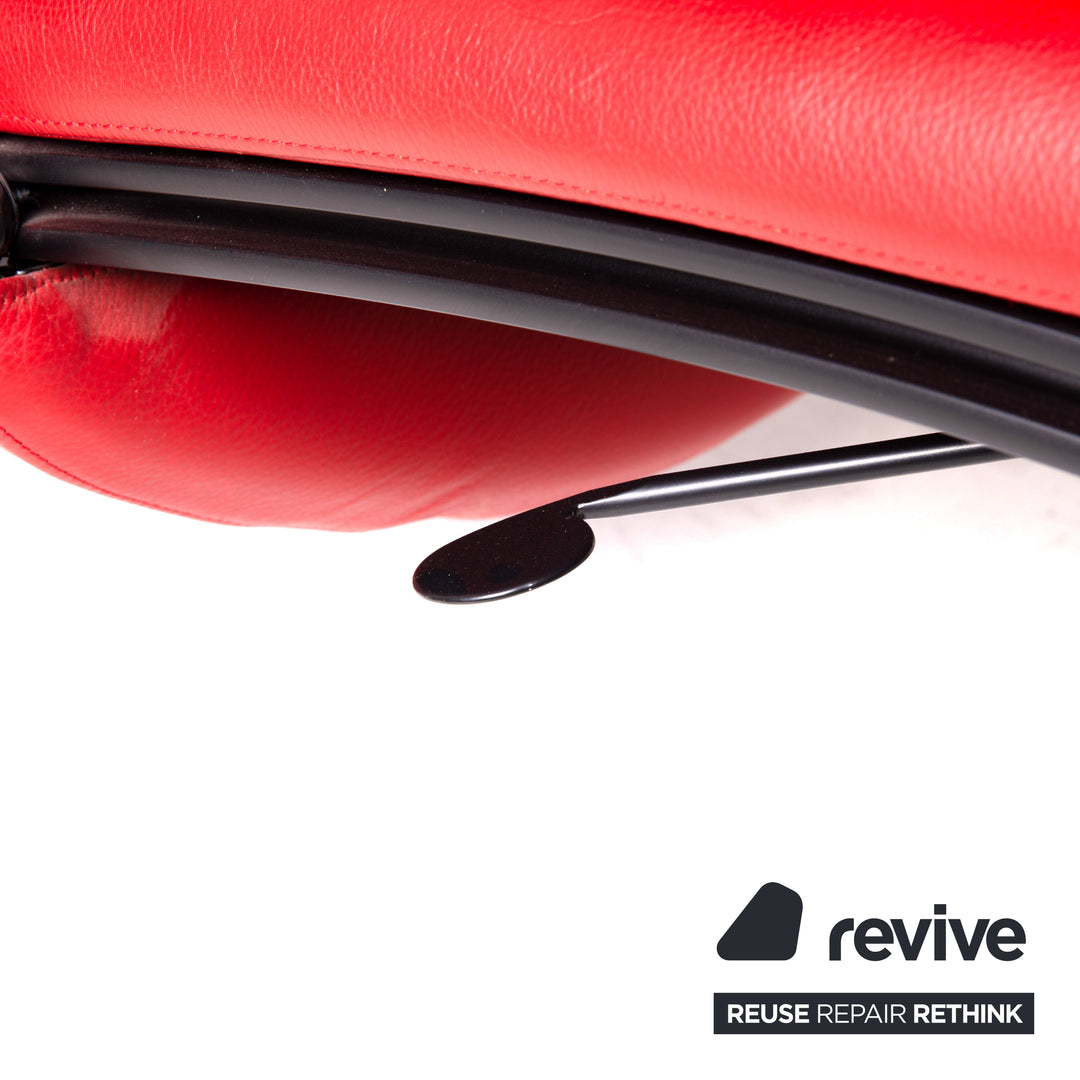 WK Wohnen Spot 698 Fauteuil en cuir Rouge Fonction de relaxation Fauteuil de relaxation