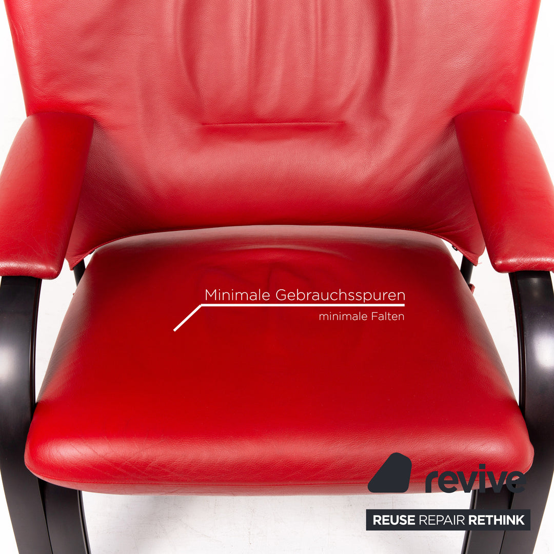 WK Wohnen Spot 698 Fauteuil en cuir Rouge Fonction de relaxation Fauteuil de relaxation