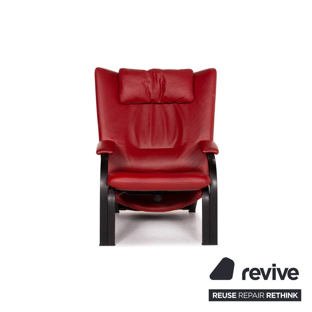 WK Wohnen Spot 698 Fauteuil en cuir Rouge Fonction de relaxation Fauteuil de relaxation