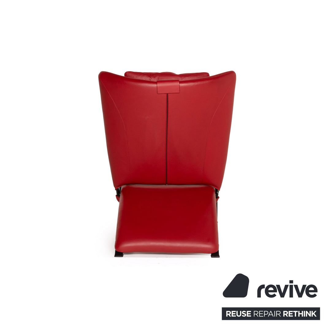 WK Wohnen Spot 698 Fauteuil en cuir Rouge Fonction de relaxation Fauteuil de relaxation